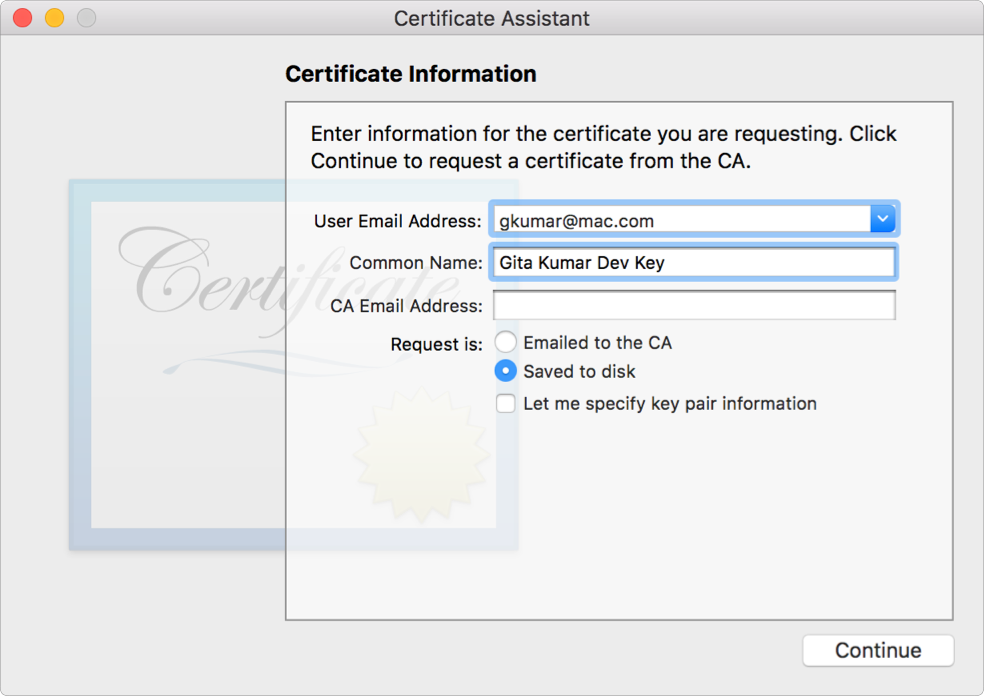 Create a Certificate Signing Request - CSR